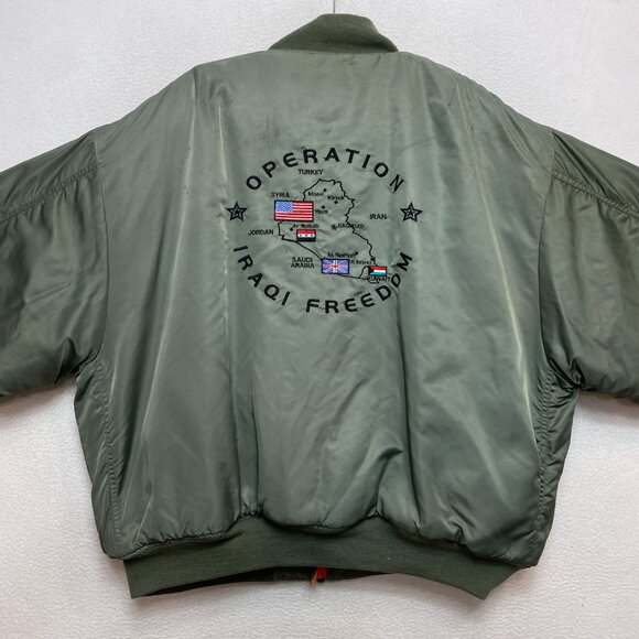 VINTAGE Nordic Army Bomber Jacket Mens 2XL Reversible Operation Iraqi Freedom - Picture 15 of 16